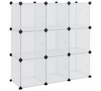 Vidaxl Cubes De Rangement 9 Pcs Avec Portes Transparent Pp