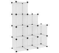 vidaXL Cubes de rangement 9 pcs Transparent PP
