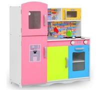 vidaXL Cuisine en jouet pour enfants MDF 80x30x85 cm Multicolore Rose G