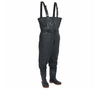vidaXL Cuissardes avec bottes et ceinture – PVC – Noir – Taille 38-46 (43)