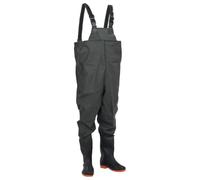 vidaXL Cuissardes avec bottes vert foncé taille 42, cuissardes avec bottes, cuissardes pour la pêche, pantalons de pataugeoire