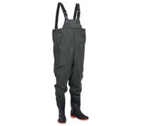 vidaXL Cuissardes avec bottes vert foncé taille 45, cuissardes avec bottes, cuissardes pour la pêche, pantalons de pataugeoire