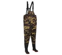 vidaXL Cuissardes de poitrine avec bottes, polyester enduit de PVC, taille 42, atelier, pantalon de pêche imperméable, poitrine réglable pour une expérience aventureuse en plein air