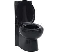 vidaXL Cuvette WC céramique noire avec abattant à fermeture en douceur