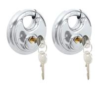 vidaXL Cylindres Discus avec Clés 2 pcs Argent 9 x 2,8 x 9 cm, Conception de Bureau, Design Circulaire, Approche Polyvalente, matériaux durables pour des espaces de Travail Modernes et Confortables