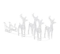 VIDAXL D¿¿coration de No?l Rennes et tra?neau 280x28x55 cm Acrylique