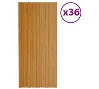 Dakpanelen 36 st 100x45 cm gegalvaniseerd staal lichthout317220