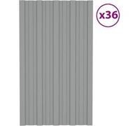 Vidaxl Panneaux De Toiture 36 Pcs Acier Galvanisé Gris 80x45 Cm