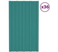 vidaXL Dakpanelen 36 st 80x45 cm gegalvaniseerd staal groen317200 G
