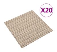 Vidaxl Dalles De Tapis De Sol 20 Pcs 5 M2 50x50 Cm Beige Rayé