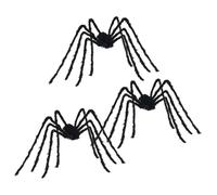 vidaXL Décoration Araignée Halloween 3 pcs Noir 200 cm, Déco Halloween, agencement Effrayant pour Le Salon, Essentiels Gothiques, Toiles d’araignée Portables, Accents de Jardin saisonnié