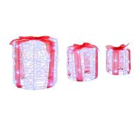 Vidaxl Décoration De Boîte Cadeau 3 Pcs Blanc Froid 20 X 20 X 21 Cm
