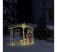 vidaXL Décoration de la Crèche de Noël Ornement Lumineux d'Extérieur Décoration de Jardin Arrière-cour Salon Intérieur 240 LED 116x41x87 cm 289981 Blanc chaud G