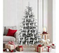 vidaXL Décoration de l'arbre de Noël 40 pcs Blanc, Salon, Ornements de Noël chics, Décor moderne, Spirale cyan 42018900