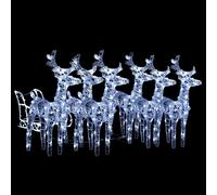 vidaXL Décoration de Noël avec Rennes et traîneau 320 LED Acrylique