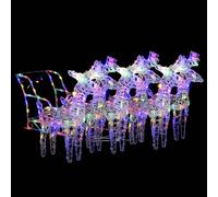 vidaXL Décoration de Noël avec Rennes et traîneau 320 LED Acrylique