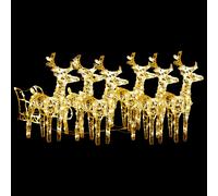 vidaXL Décoration de Noël avec Rennes et traîneau 320 LED Acrylique