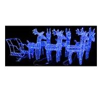 vidaXL Décoration de Noël avec Rennes et traîneau 320 LED Acrylique