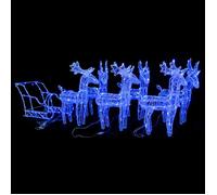 vidaXL Décoration de Noël Rennes et traîneau 320 LED acrylique Jardin