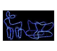 vidaXL Décoration de Noël d'extérieur Renne et traîneau 252 LED Bleu G