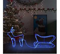 vidaXL Décoration de Noël d'Extérieur Renne et Traîneau 252 LED Renne Illuminé Lumineux Décoratif Ornement de Vacances 329809
