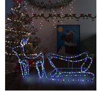 vidaXL Décoration de Noël d'Extérieur Renne et Traîneau 252 LED Renne Illuminé Lumineux Décoratif Ornement de Vacances 329810