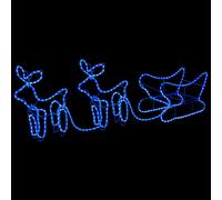 vidaXL Décoration de Noël d'extérieur Renne et traîneau 576 LED