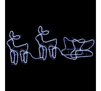 vidaXL Décoration de Noël d'extérieur Renne et traîneau 576 LED