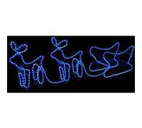 vidaXL Décoration de Noël d'extérieur Renne et traîneau 576 LED Bleu G