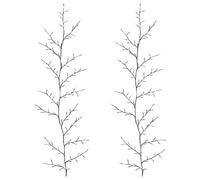 vidaXL Décoration de Noël en Liane de Saule à LED 2 pc Noir 180 cm