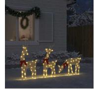vidaXL Décoration de Noël renne 3 pcs 90 LED blanc chaud 4019500