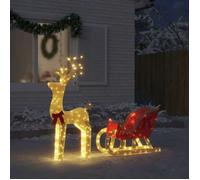vidaXL Décoration de Noël renne et traîneau 100 LED blanc chaud 4019492
