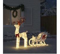 vidaXL Décoration de Noël renne et traîneau 100 LED blanc froid 4019493