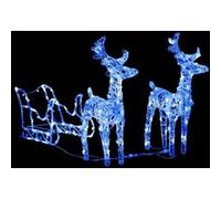 vidaXL Décoration de Noël Rennes et traîneau 160 LED 130 cm Acrylique G