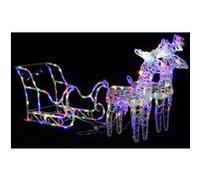 vidaXL Décoration de Noël Rennes et traîneau 160 LED 130 cm Acrylique G