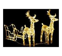 vidaXL Décoration de Noël Rennes et traîneau 160 LED 130 cm Acrylique G
