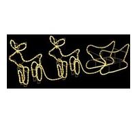 vidaXL Décoration de Noël Rennes et traîneau 576 LED Extérieur