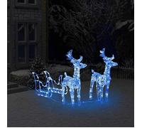 vidaXL Décoration de Noël Rennes et Traîneau Renne Lumineux Illuminé Décoratif Jardin Patio Arrière-cour Extérieur 160 LED 328520
