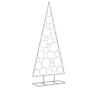 vidaXL Décoration de sapin de Noël en métal - Cadre en acier noir de 210 cm - Décoration de vacances d'hiver à faire soi-même - Sapin de Noël moderne - Utilisation en plein air - Balcon