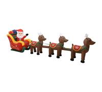 vidaXL Décoration gonflable de Père Noël et de rennes LED 490 cm