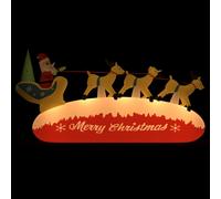 vidaXL Décoration Gonflable de Père Noël et Renne à LED Décoration de Noël Ornement de Vacances Décoration de Fête Ornement de Jardin Extérieur 145 cm multicolore G