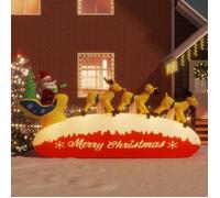 vidaXL Décoration Gonflable de Père Noël et Renne à LED Décoration de Noël Ornement de Vacances Décoration de Fête Ornement 345327