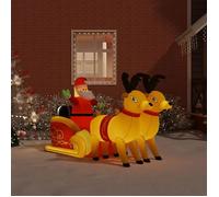 vidaXL Décoration Gonflable de Père Noël et Renne à LED Décoration de Noël Ornement de Vacances Décoration de Fête Ornement 345330
