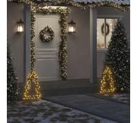 vidaXL Décoration lumineuse arbre de Noël avec piquets 80 LED 60 cm 357728 Jaune G