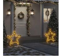 vidaXL Décoration lumineuse Étoile de Noël avec piquets 80 LED Maison Jardin