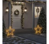 vidaXL Décoration lumineuse étoile de Noël avec piquets 80 LED 60 cm