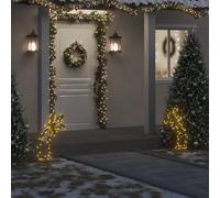 vidaXL Décoration lumineuse météore de Noël avec piquets 80 LED 62 cm