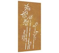 vidaXL Décoration murale de jardin – Design bambou 824484 – Acier corten 105x55 cm