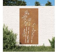 vidaXL Décoration murale de jardin – Design bambou 824484 – Acier corten 105x55 cm