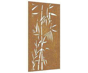 vidaXL Décoration murale jardin 105x55 cm acier corten design bambou, décoration murale extérieure, art mural de jardin, décoration murale en métal